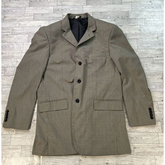 Stacy Adams Gold Label Blazer Men’s Size 44‎ – Tan Black Houndstooth Sport Coat - Picture 1 of 12